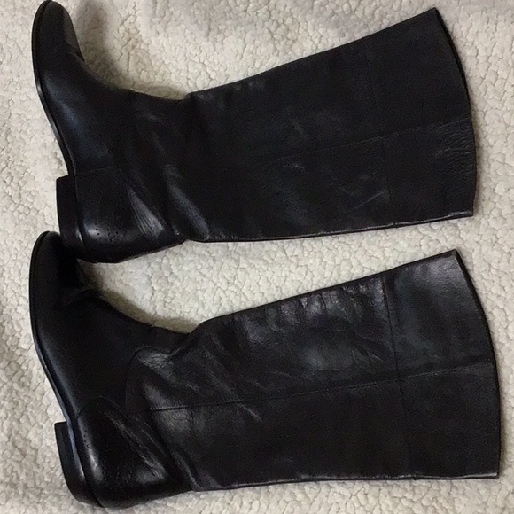 9 WEST BLK LEATHER LOW HEEL BOOTS 9M - Picture 2 of 12